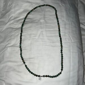 Silver Celtic knot green bead bracelet or necklace